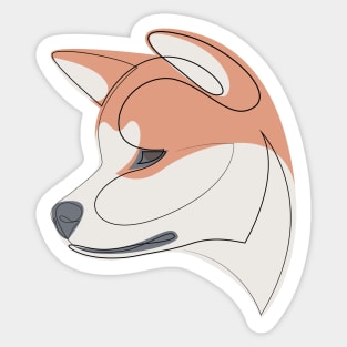 Akita Inu - continuous line Sticker